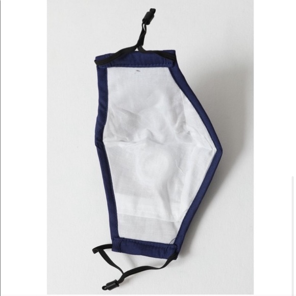 100% Cotton, Navy Carbon Filter Insert Face Mask - Picture 3 of 3